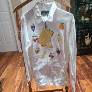 Bob Mackie, XS, 2pc embroidered fruit pants with jacket NWT